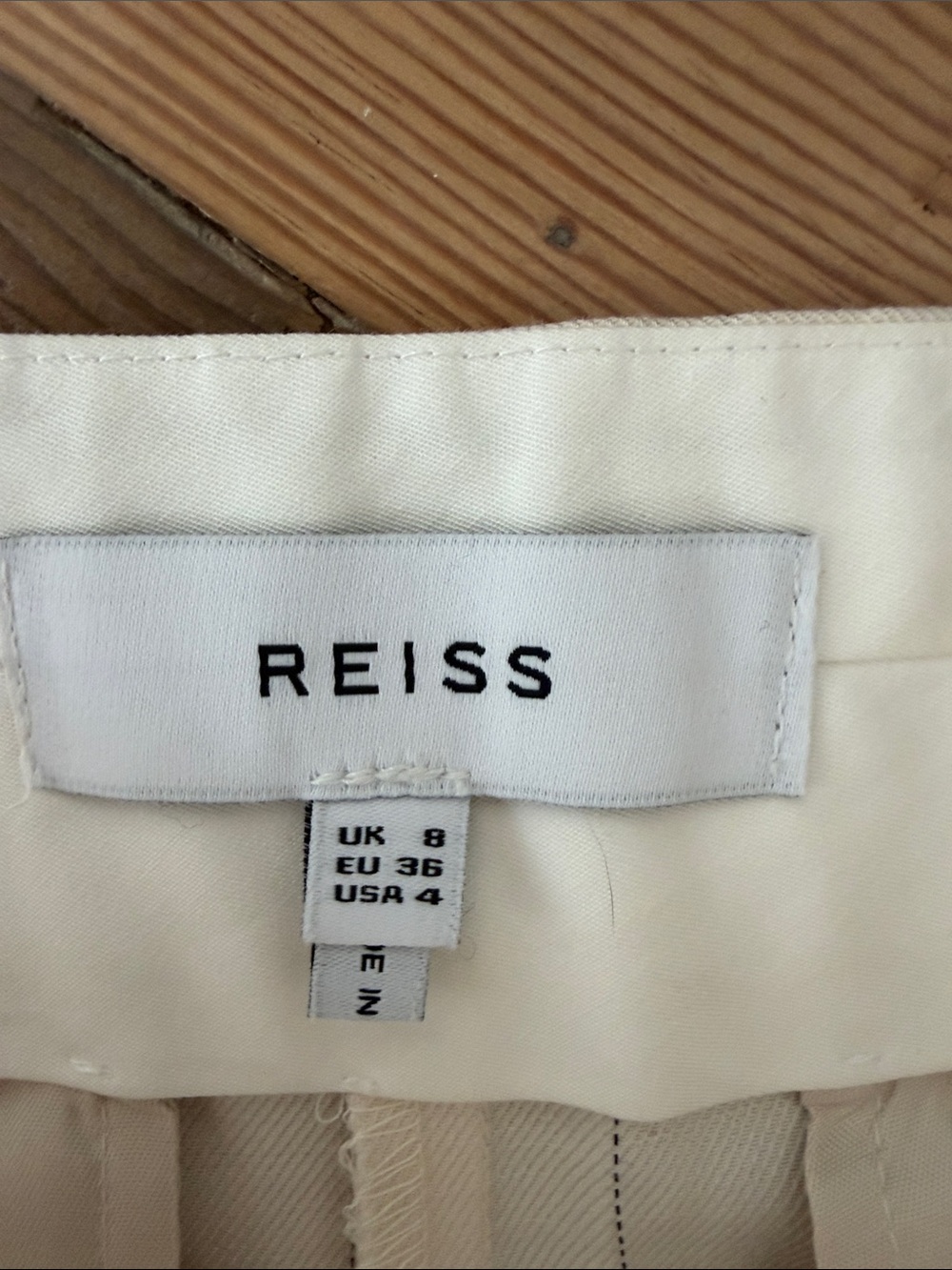 Reiss Cream Wide Leg Trousers - Picture 9 of 10